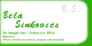 bela sinkovics business card